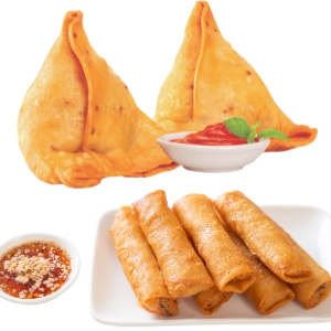 Spring Rolls, Samosas & Kebab