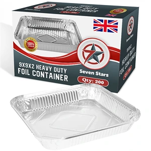 FOIL CONTAINERS SEVEN STARS HEAVY DUTY 9X9X2 INCHES