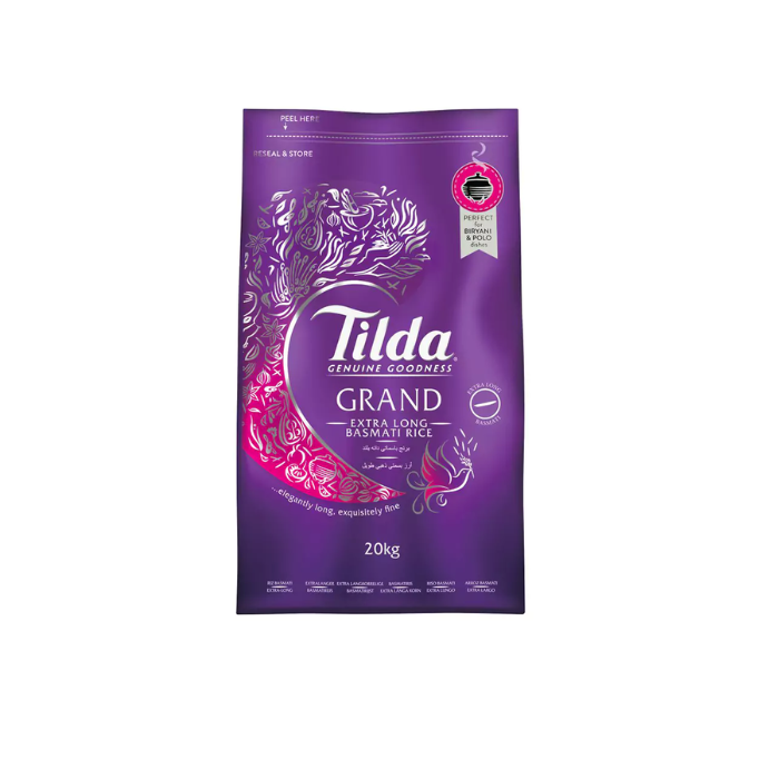 TILDA GRAND WHITE RICE (PURPLE)-20KG