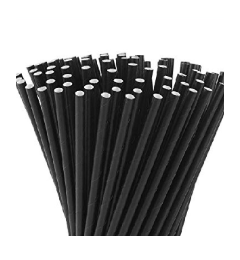 Black Paper  Straws 150